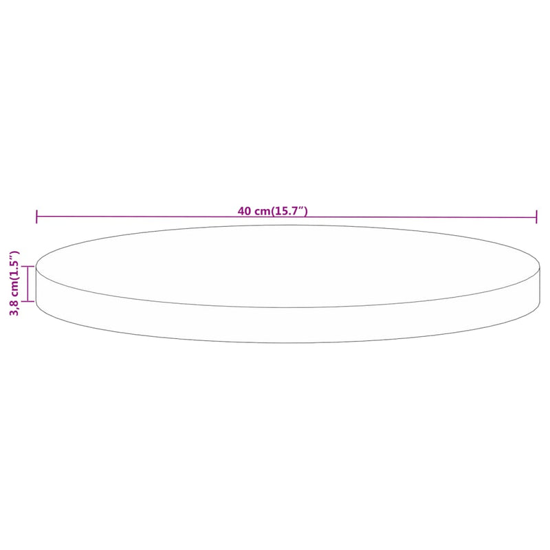 vidaXL tömör nyers mangófa kerek asztallap Ø40 x 3,8 cm