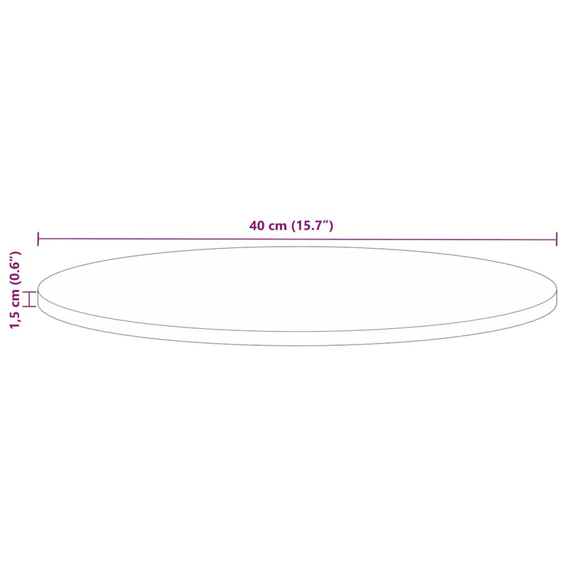 vidaXL tömör újrahasznosított fa kerek asztallap Ø40x1,5 cm