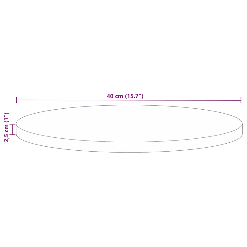 vidaXL tömör újrahasznosított fa kerek asztallap Ø40 x 2,5 cm