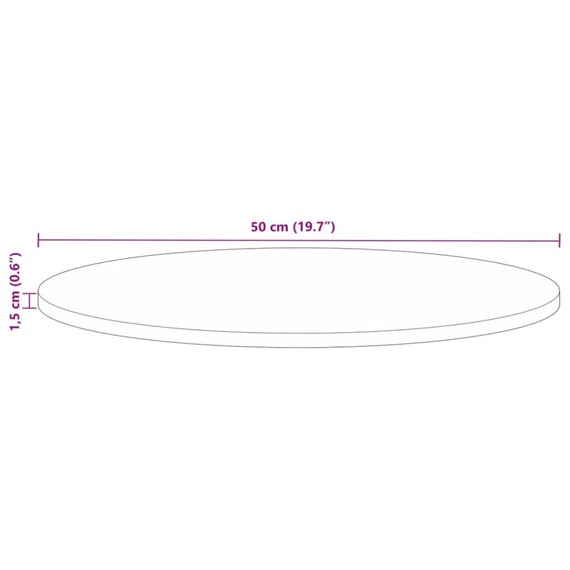 vidaXL tömör újrahasznosított fa kerek asztallap Ø50 x 1,5 cm