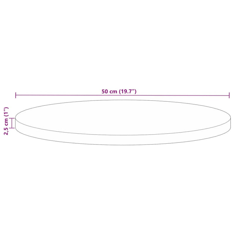vidaXL tömör újrahasznosított fa kerek asztallap Ø50 x 2,5 cm