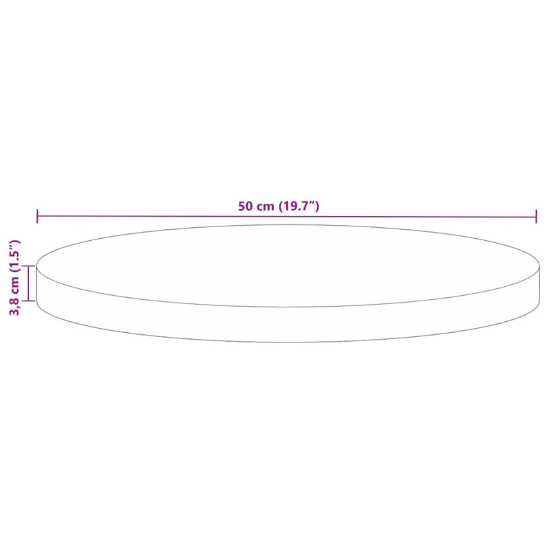 vidaXL tömör újrahasznosított fa kerek asztallap Ø50 x 3,8 cm