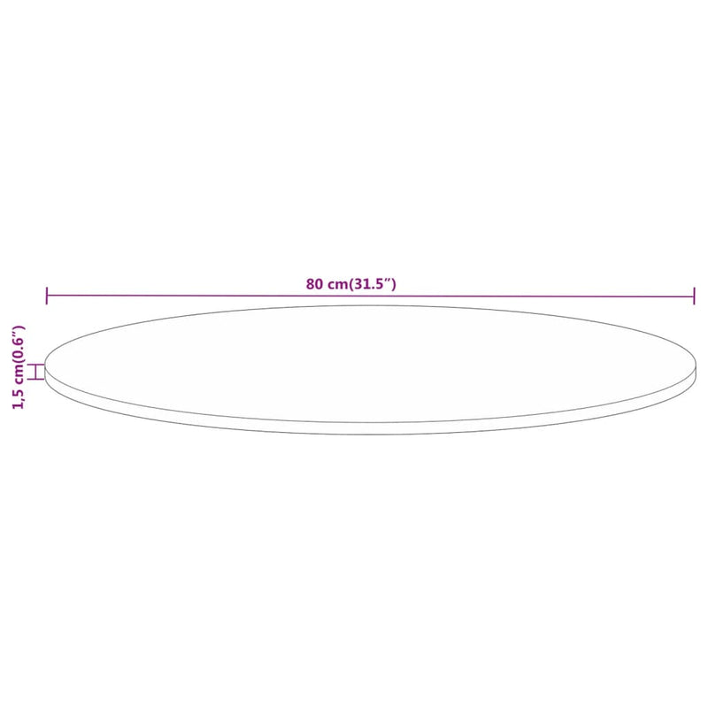 vidaXL tömör újrahasznosított fa kerek asztallap Ø80 x 1,5 cm