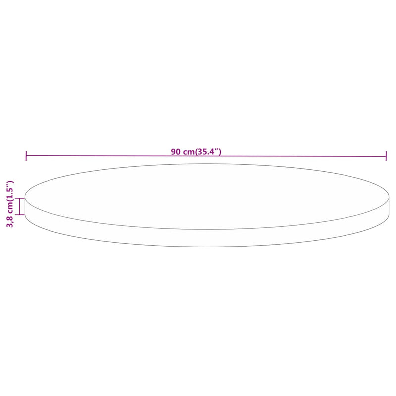 vidaXL tömör újrahasznosított fa kerek asztallap Ø90 x 3,8 cm