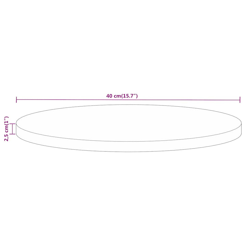vidaXL tömör újrahasznosított fa kerek asztallap Ø40 x 2,5 cm
