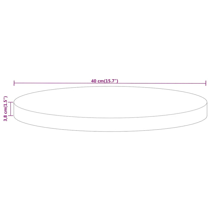 vidaXL tömör újrahasznosított fa kerek asztallap Ø40 x 3,8 cm