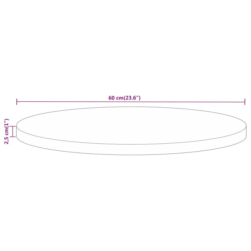 vidaXL tömör újrahasznosított fa kerek asztallap Ø60 x 2,5 cm