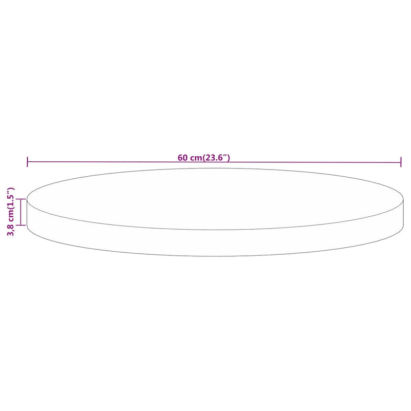 vidaXL tömör újrahasznosított fa kerek asztallap Ø60 x 3,8 cm