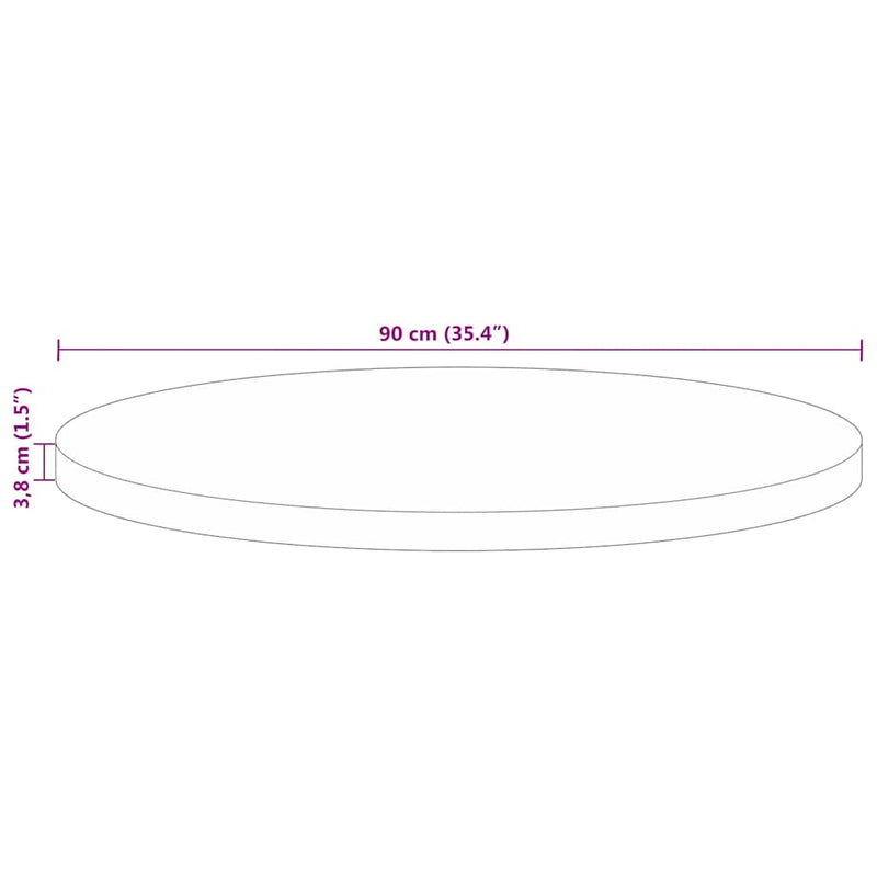 vidaXL tömör újrahasznosított fa kerek asztallap Ø90 x 3,8 cm