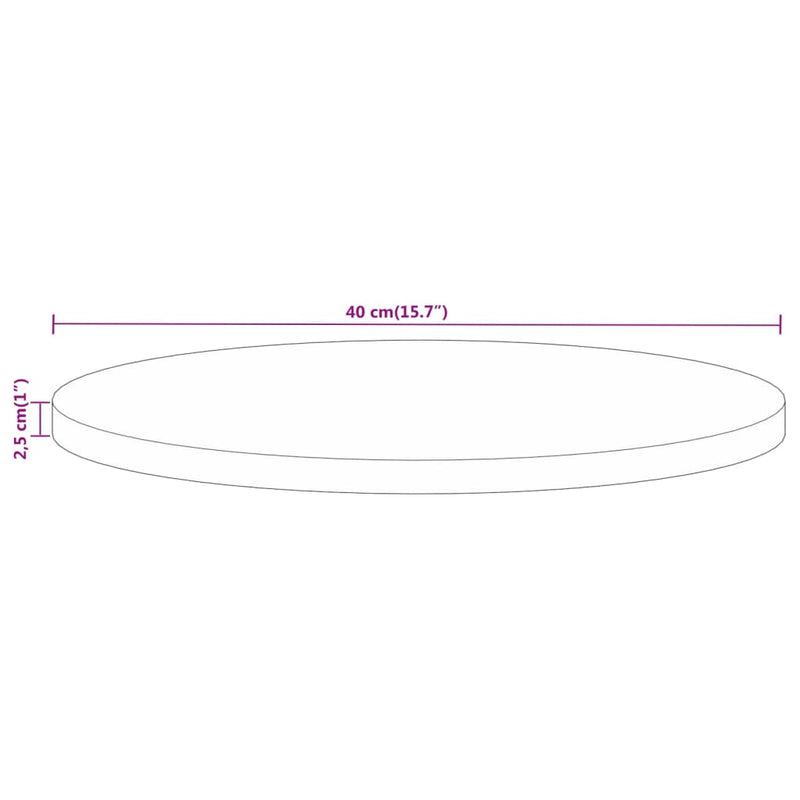 vidaXL tömör mangófa kerek asztallap Ø40 x 2,5 cm