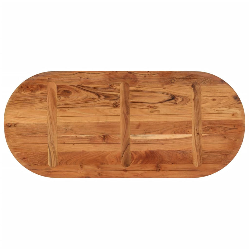 vidaXL tömör akácfa ovális asztallap 110 x 50 x 3,8 cm