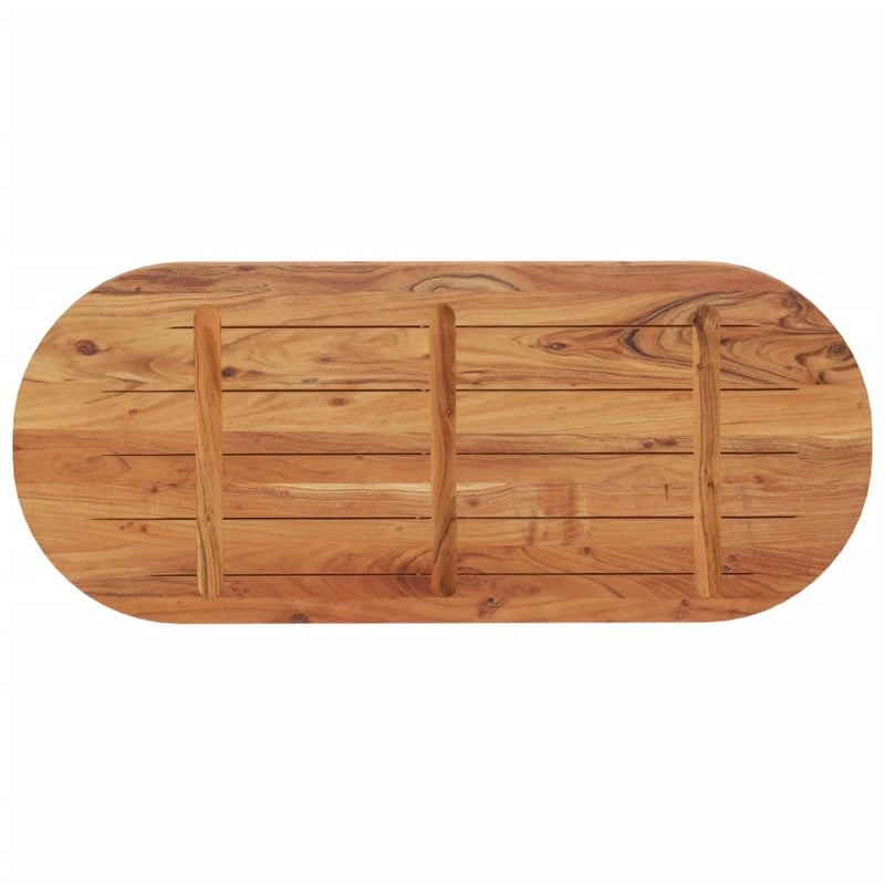 vidaXL tömör akácfa ovális asztallap 120 x 50 x 3,8 cm