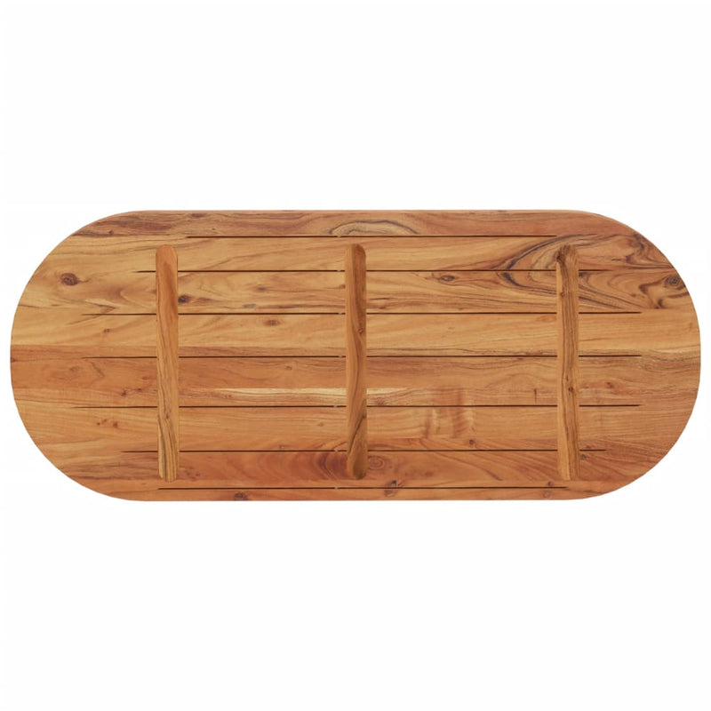 vidaXL tömör akácfa ovális asztallap 140 x 60 x 3,8 cm