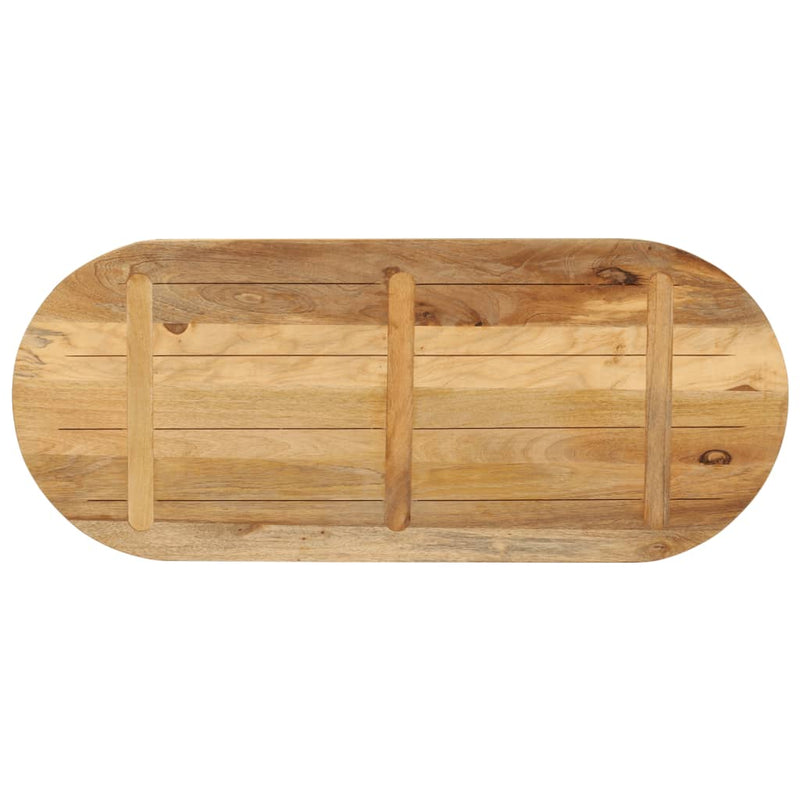 vidaXL tömör nyers mangófa ovális asztallap 110 x 50 x 3,8 cm