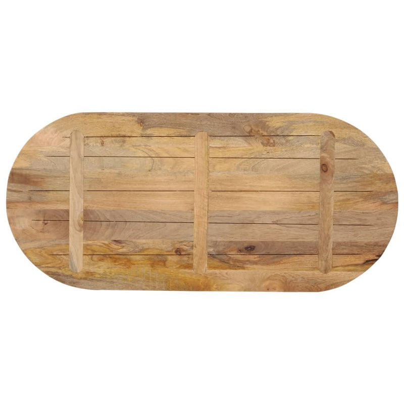 vidaXL tömör mangófa ovális asztallap 140 x 50 x 2,5 cm
