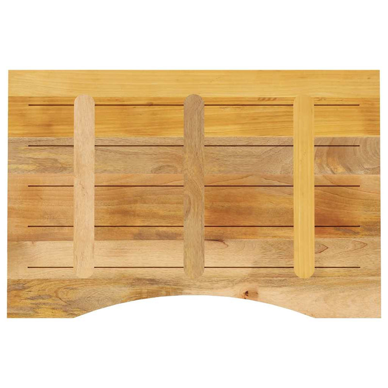 vidaXL tömör nyers mangófa íves asztallap 80 x 50 x 2,5 cm