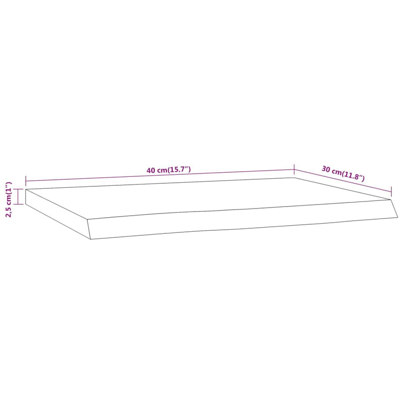 vidaXL tömör akácfa téglalap alakú fali polc 40 x 30 x 2,5 cm