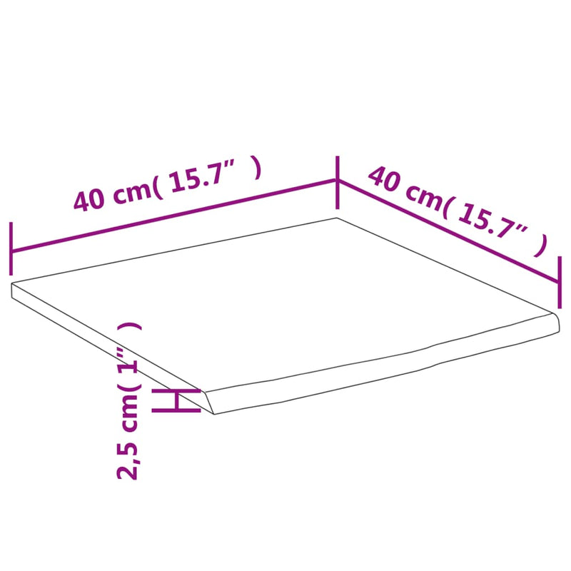 vidaXL tömör akácfa négyzet alakú fali polc 40 x 40 x 2,5 cm