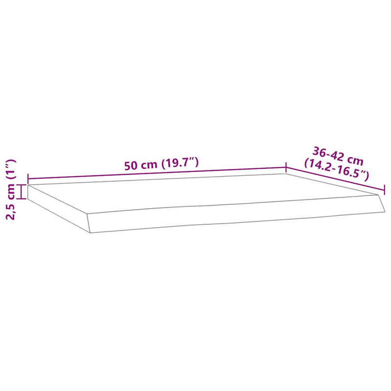 vidaXL tömör akácfa téglalap alakú fali polc 50 x 40 x 2,5 cm