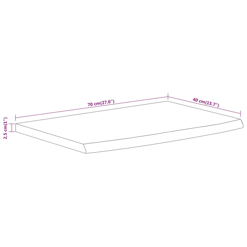 vidaXL tömör akácfa téglalap alakú fali polc 70 x 40 x 2,5 cm