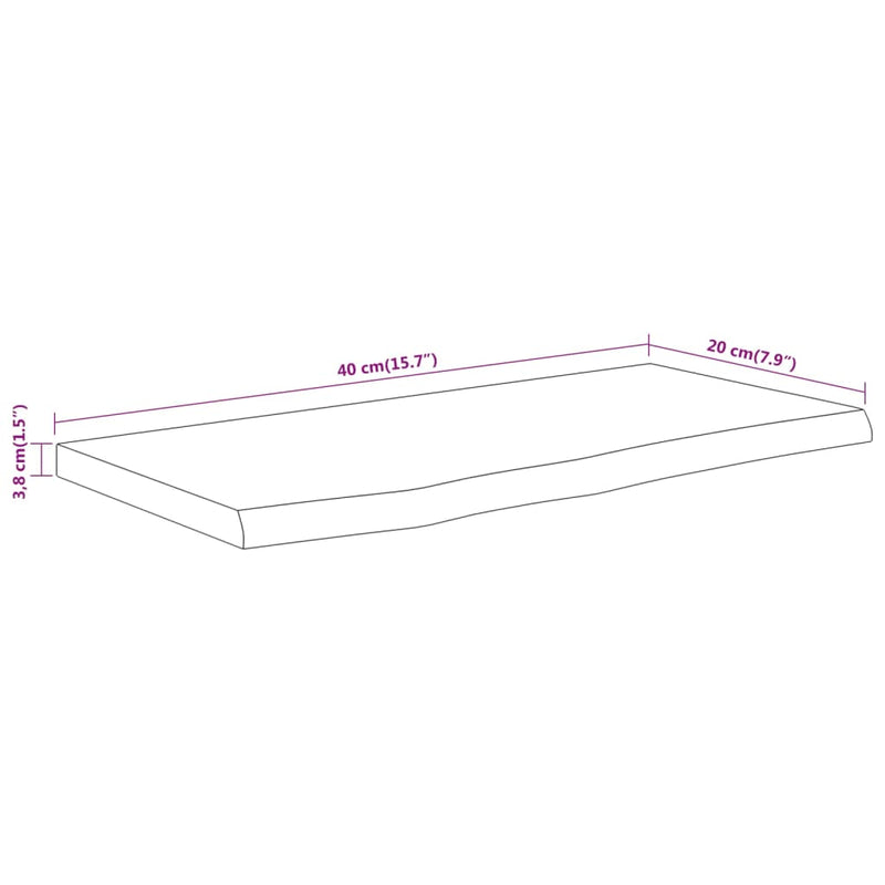 vidaXL tömör akácfa téglalap alakú fali polc 40 x 20 x 3,8 cm