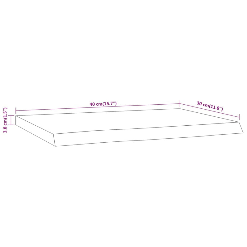 vidaXL tömör akácfa téglalap alakú fali polc 40 x 30 x 3,8 cm