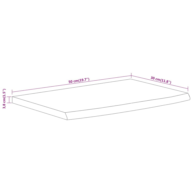vidaXL tömör akácfa téglalap alakú fali polc 50 x 30 x 3,8 cm