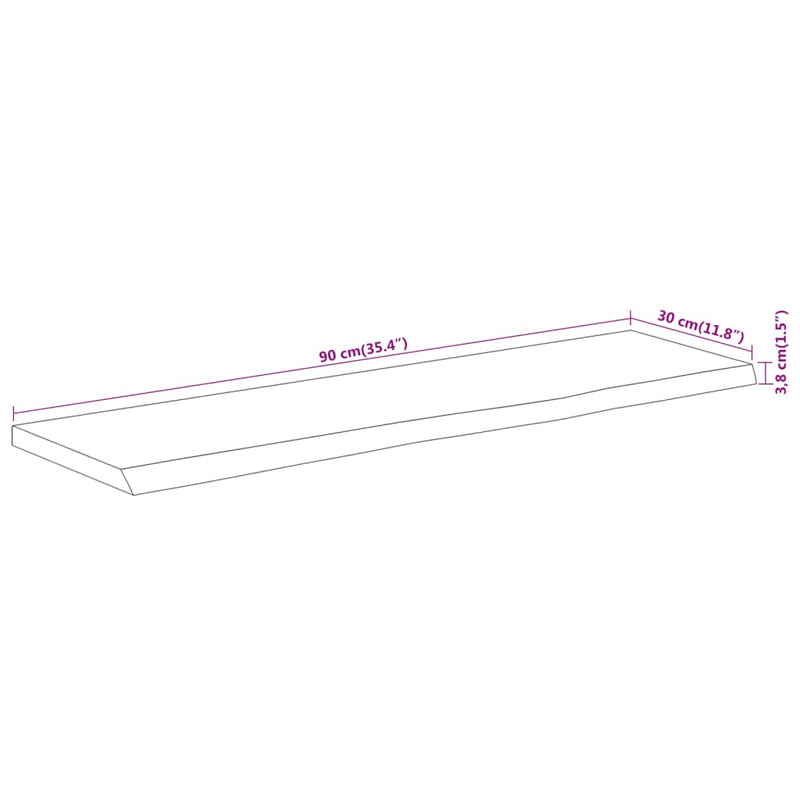 vidaXL tömör akácfa téglalap alakú fali polc 90 x 30 x 3,8 cm