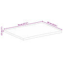 vidaXL tömör nyers mangófa természetes élű asztallap 70 x 60 x 2,5 cm