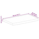 vidaXL tömör nyers mangófa természetes élű asztallap 50 x 40 x 3,8 cm