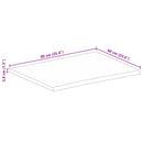 vidaXL tömör nyers mangófa természetes élű asztallap 90 x 60 x 3,8 cm