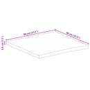 vidaXL tömör nyers mangófa természetes élű asztallap 80 x 80 x 3,8 cm