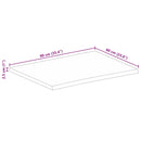 vidaXL tömör mangófa természetes élű asztallap 90 x 60 x 2,5 cm