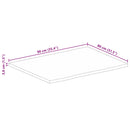 vidaXL tömör mangófa természetes élű asztallap 90 x 80 x 3,8 cm