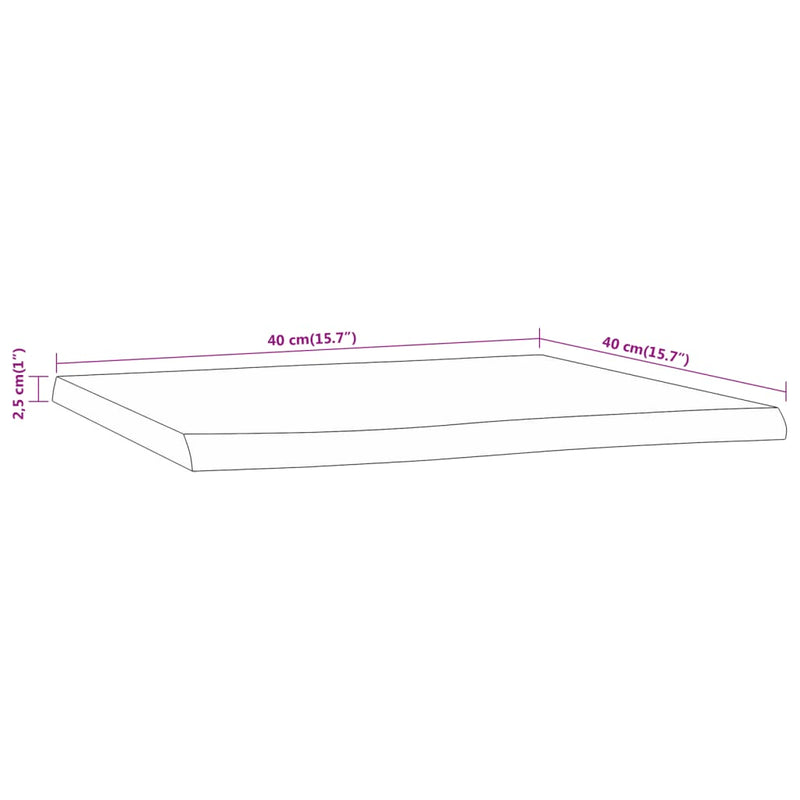 vidaXL tömör akácfa téglalap alakú asztallap 40x40x2,5 cm