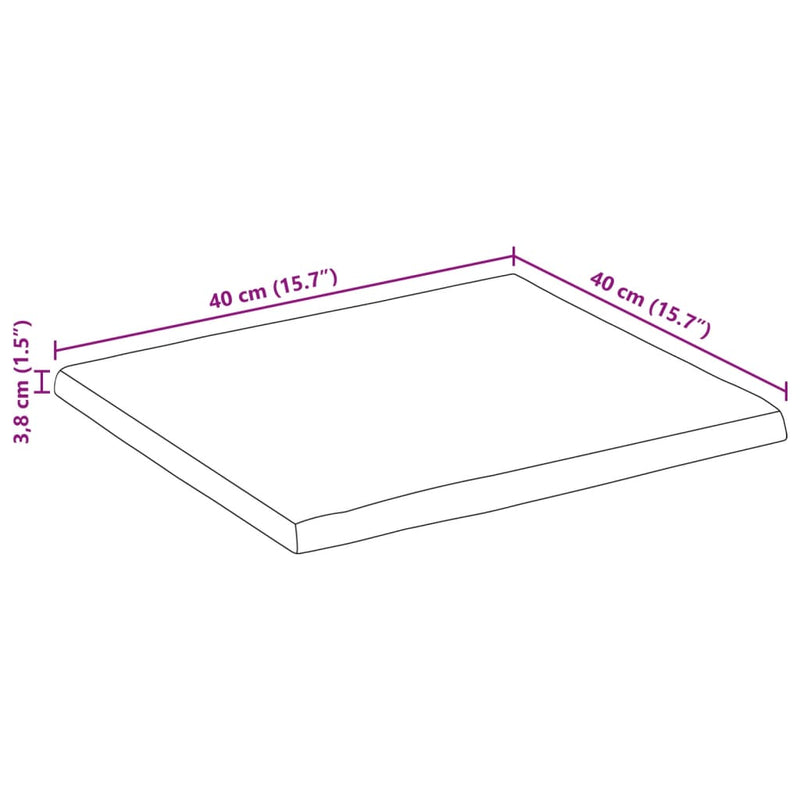 vidaXL tömör akácfa négyzet alakú asztallap 40x40x3,8 cm