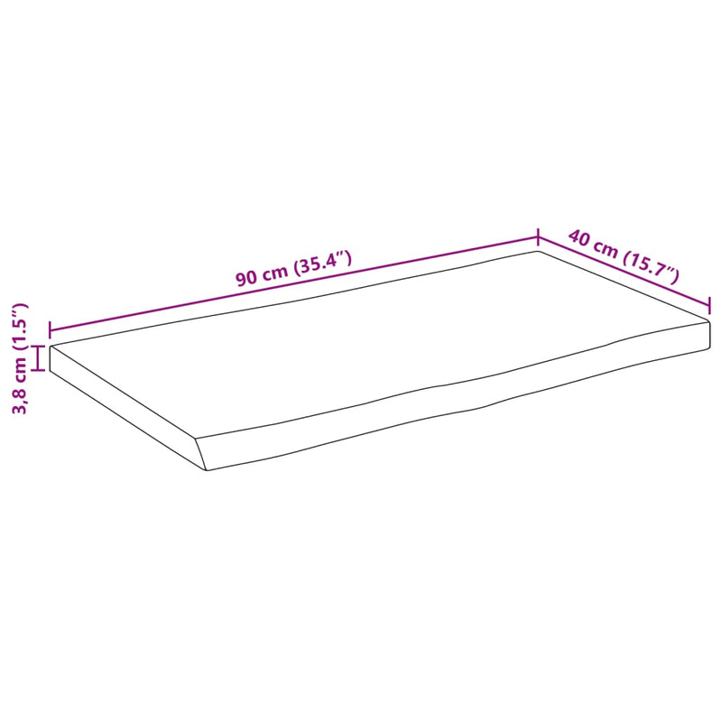 vidaXL tömör akácfa téglalap alakú asztallap 90 x 40 x 3,8 cm