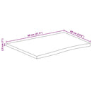 vidaXL tömör mangófa természetes élű asztallap 80 x 60 x 2,5 cm