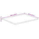 vidaXL tömör mangófa természetes élű asztallap 100 x 80 x 2,5 cm