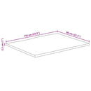 vidaXL tömör mangófa természetes élű asztallap 110 x 80 x 2,5 cm