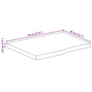 vidaXL tömör mangófa természetes élű asztallap 70 x 40 x 3,8 cm