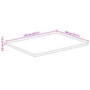 vidaXL tömör mangófa természetes élű asztallap 110 x 80 x 3,8 cm