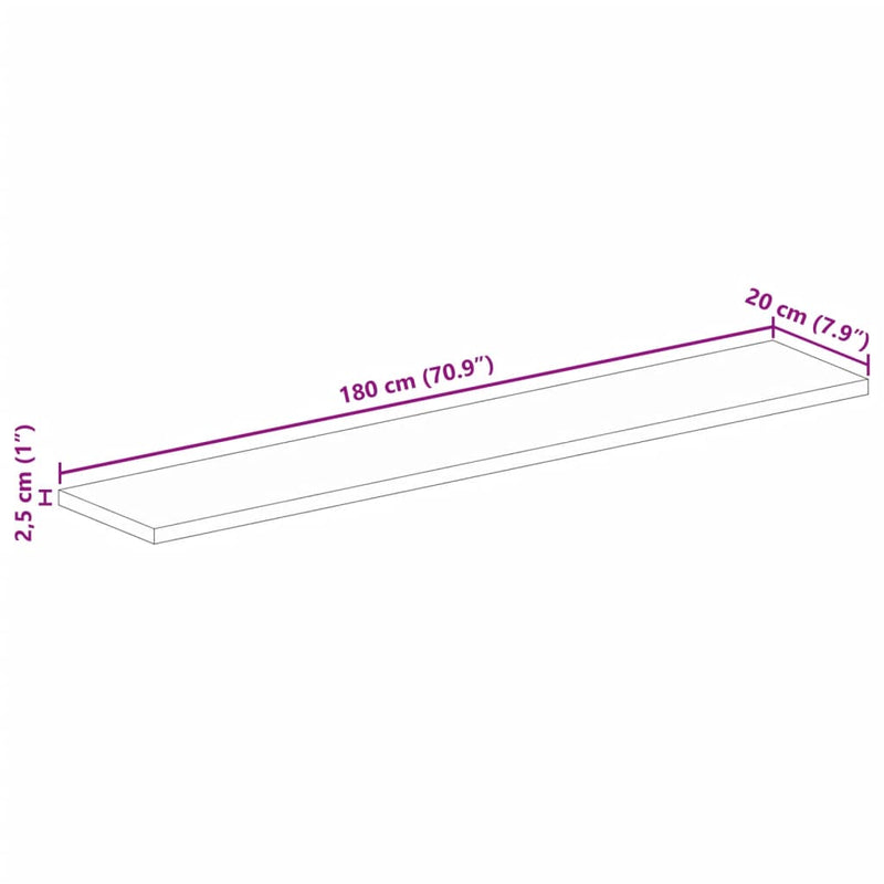 vidaXL tömör újrahasznosított fa téglalap alakú asztallap 180x20x2,5cm
