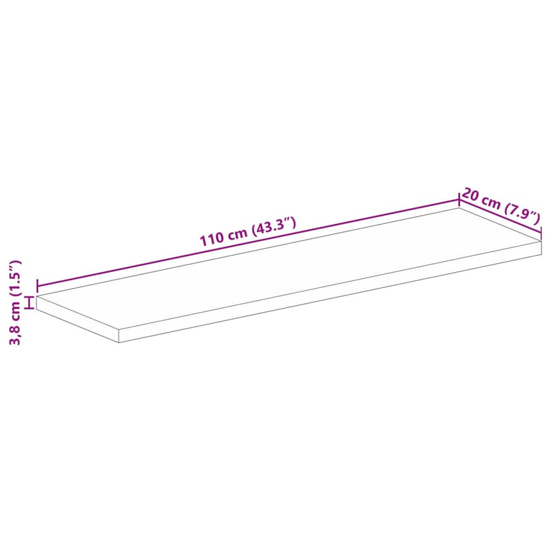 vidaXL tömör újrahasznosított fa téglalap alakú asztallap 110x20x3,8cm