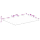 vidaXL tömör nyers mangófa téglalap alakú asztallap 70x60x1,5 cm