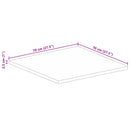 vidaXL tömör nyers mangófa négyzet alakú asztallap 70x70x2,5 cm