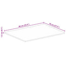 vidaXL tömör nyers mangófa téglalap alakú asztallap 90x70x1,5 cm