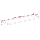 vidaXL tömör nyers mangófa téglalap alakú asztallap 120x30x3,8 cm