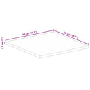 vidaXL tömör mangófa négyzet alakú asztallap 50x50x2,5 cm