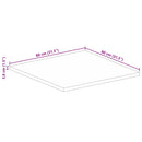 vidaXL tömör mangófa négyzet alakú asztallap 80x80x3,8 cm